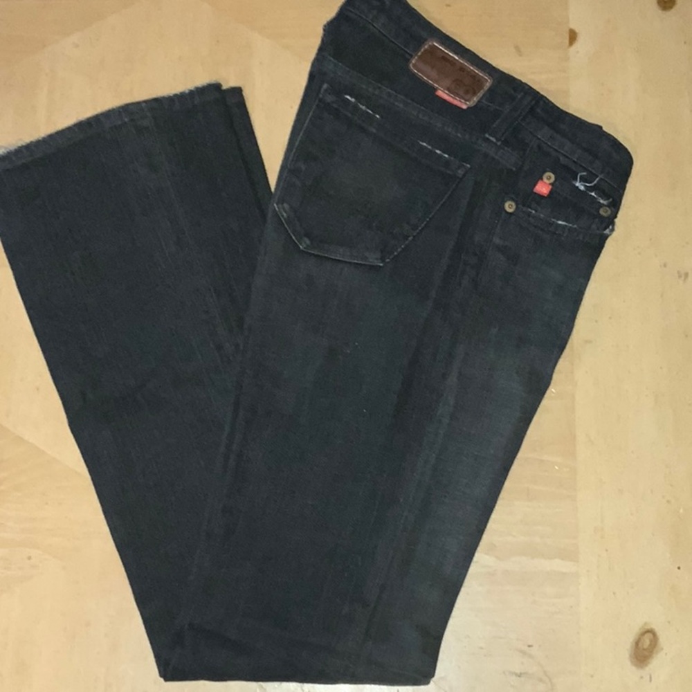 Big Star Boot Cut Deep Black Jeans 26R Mid Waisted
